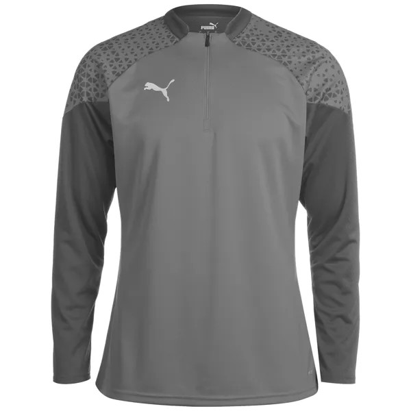 Лонгслив Puma teamCUP 1/4 Zip, цвет grau/dunkelgrau