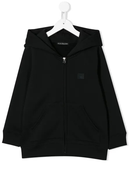 Acne Studios Kids худи на молнии с маленькой нашивкой Ferris Face