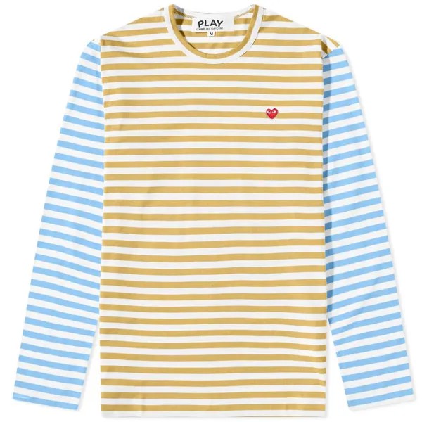 Футболка Comme des Garcons Play Long Sleeve Stripe Bi-Colour Tee