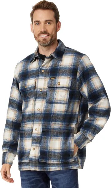 Куртка Flannel Shirt Jacket Quilted Lined Wrangler, цвет Tan/Blue