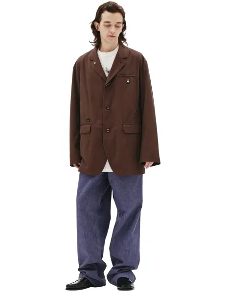 Однобортный пиджак с вышивкой