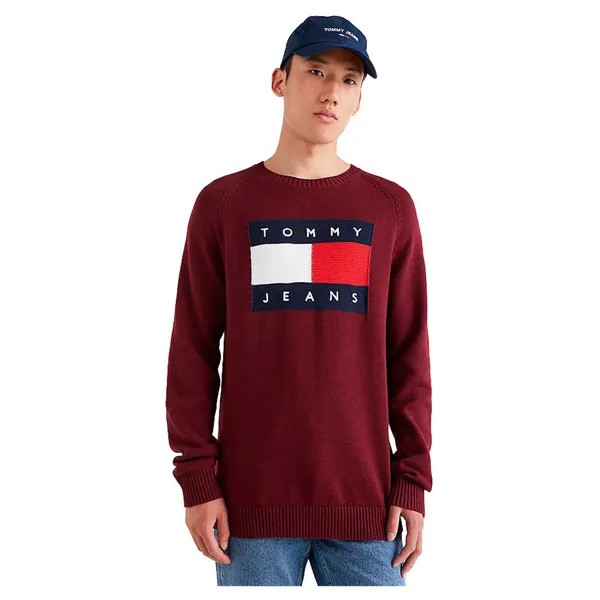 Свитер Tommy Jeans Regular Flag, красный