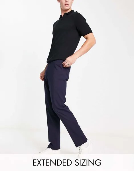 Темно-синие узкие элегантные брюки ASOS DESIGN