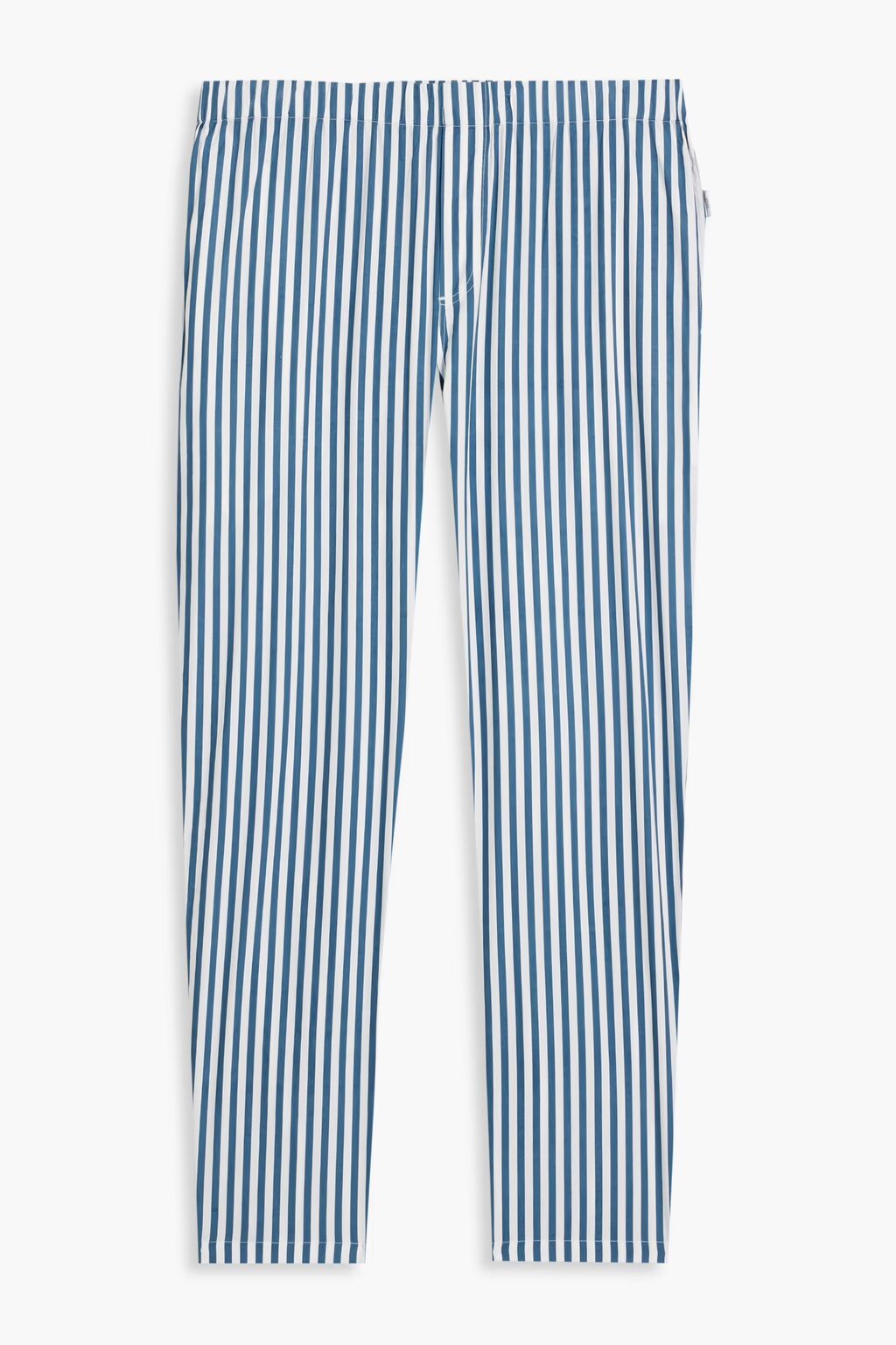 Полосатые пижамные брюки из хлопкового поплина Onia, цвет Storm blue