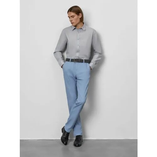 Брюки чинос JUST CLOTHES Светло-синий. Посадка нет. Пояс под ремень. Карманы спереди 2 б/заст, сзади 2 б/заст. Д 110см., размер 52, голубой