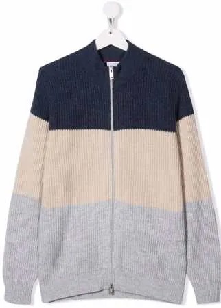 Brunello Cucinelli Kids джемпер в стиле колор-блок