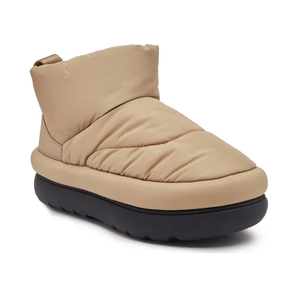 Зимние ботинки классического макси мини с добавлением кожи Ugg, бежевый