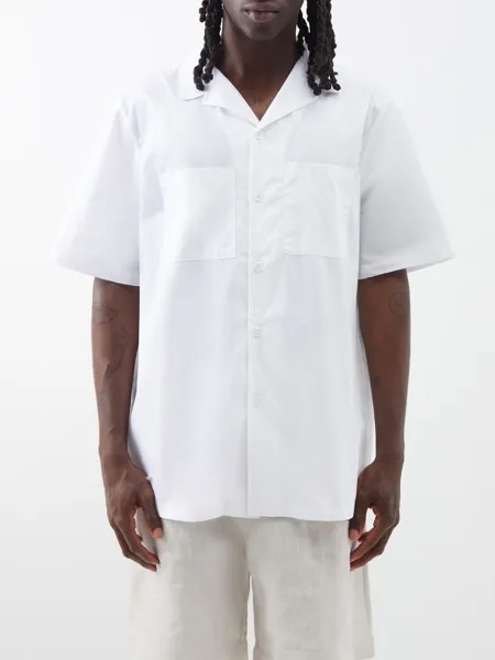 Рубашка из хлопкового поплина с кубинским воротником Albus Lumen, белый
