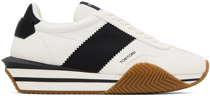 Белые замшевые кроссовки James Tom Ford