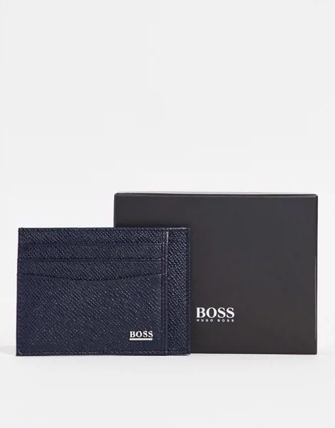 Темно-синий кошелек для пластиковых карт BOSS-Черный цвет