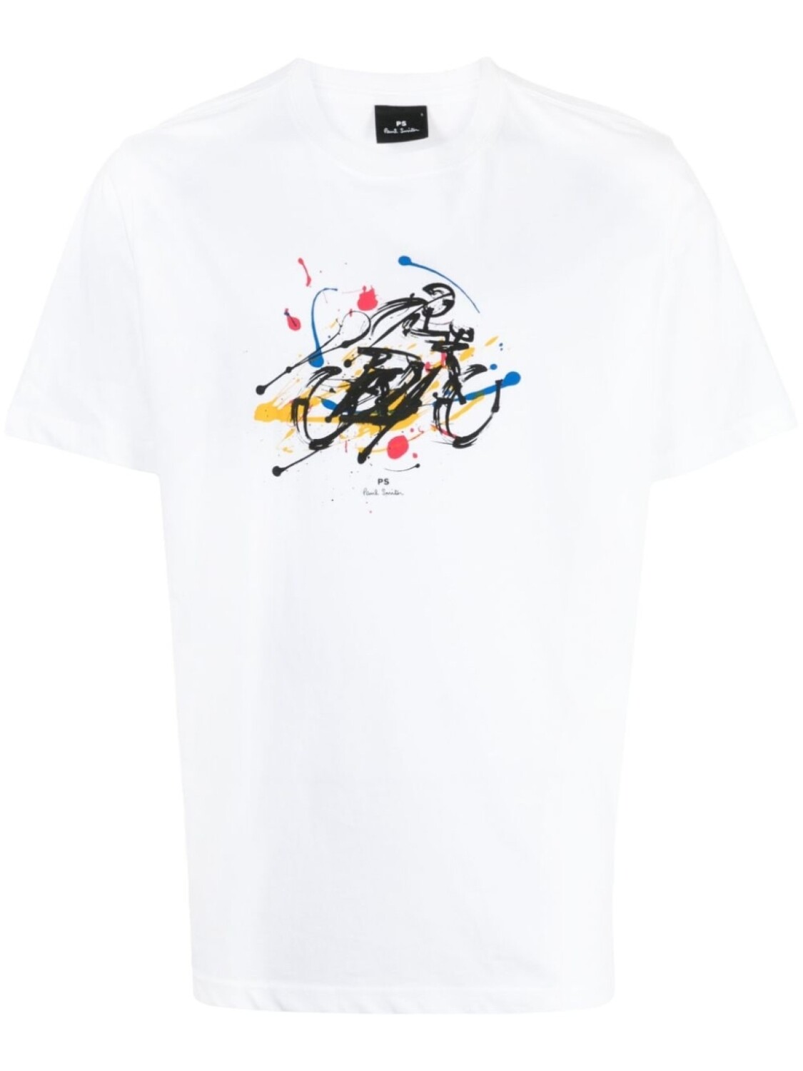 PS Paul Smith футболка из органического хлопка с принтом Cyclist Sketch, белый