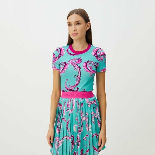 Футболка Versace Jeans Couture, размер S, голубой, зеленый