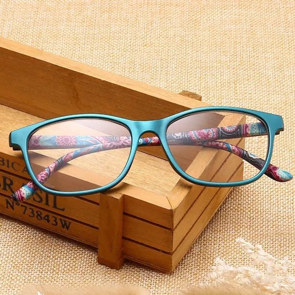 Квадратная цветочная оправа Очки для чтения Женщины Мужчины Легкие пресбиопические очки для чтения 1,0 1,5 2,0 2,5 3,0 3,5 4,0 Пресбиопия Очки