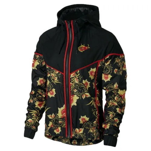 Nike Sportswear Женская куртка с цветочным принтом Windrunner NSW, черная 922188-010
