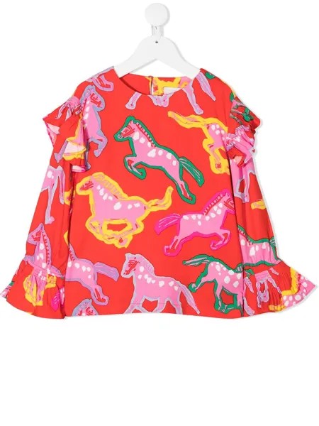 Stella McCartney Kids футболка с длинными рукавами и принтом