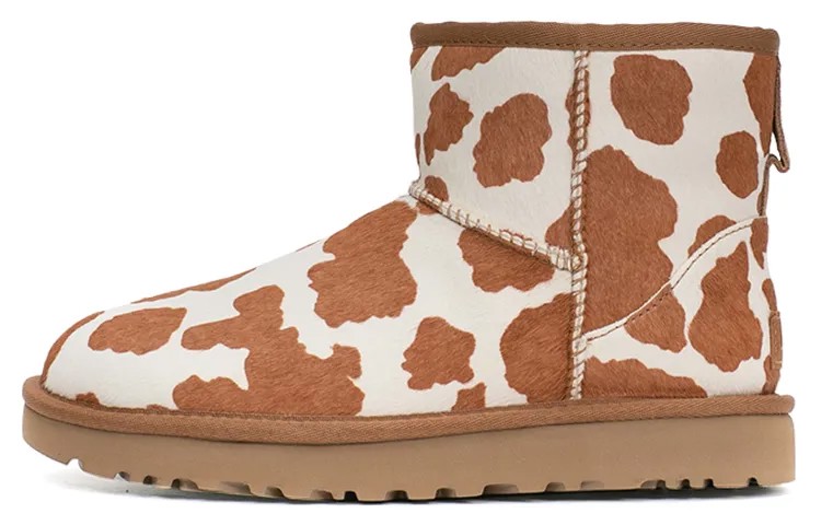 Зимние ботинки женские песочно-бордовые Ugg