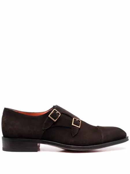 Santoni туфли монки с пряжками
