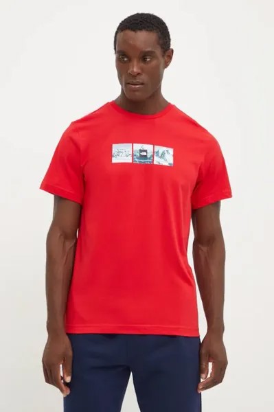 Футболка Expedition System из хлопка The North Face, красный