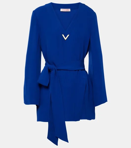 Блузка с поясом VGold Cady Couture Valentino, цвет lapis lazuli