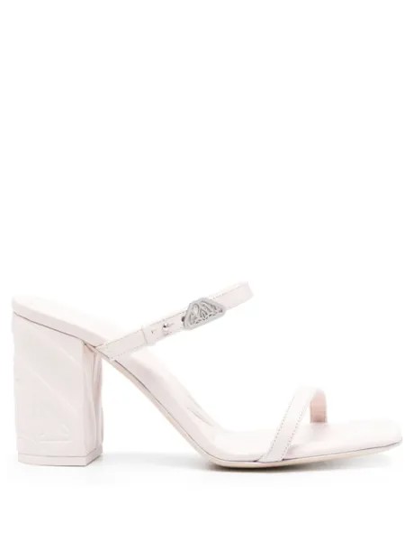 Alexander McQueen мюли с тиснением Seal, розовый