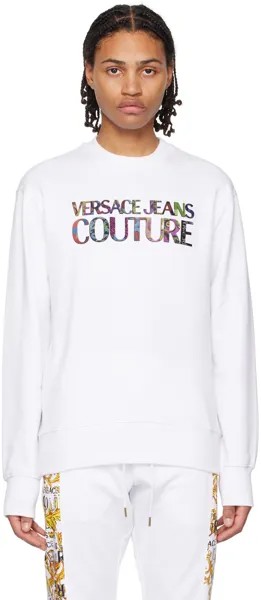 Белый бондовый свитшот Versace Jeans Couture