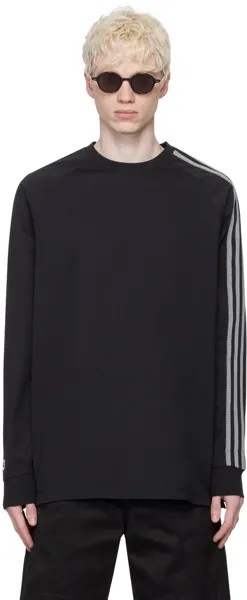 Черная футболка с длинным рукавом в 3 полоски Y-3