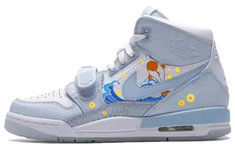 Кроссовки Jordan Legacy 312 Vintage Basketball Shoes Women's High-top Blue/white, синий
