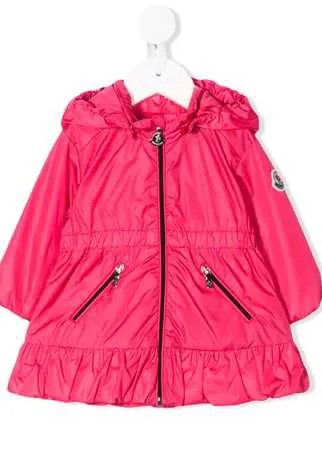 Moncler Enfant парка с капюшоном и оборками