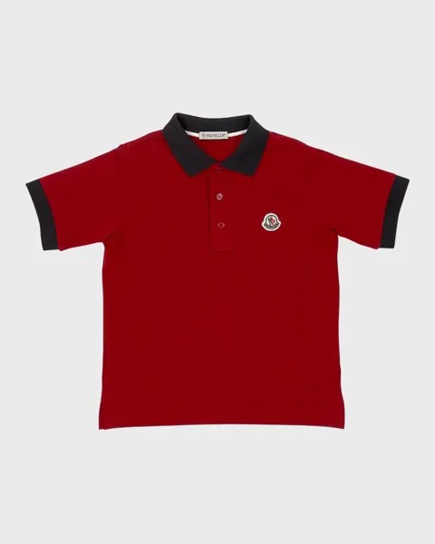 Рубашка-поло для мальчиков с нашивкой-логотипом Moncler, цвет Red