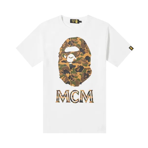 Футболка BAPE x MCM Ape Head, Белая