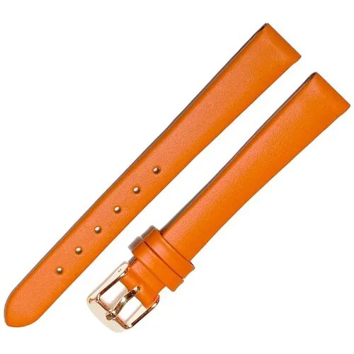 Ремешок 1205-02 (оранж) Classic Оранжевый кожаный ремень 12 мм для часов наручных из натуральной кожи женский гладкий матовый
