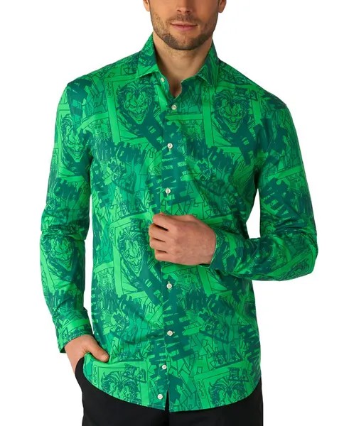 Мужская рубашка с длинным рукавом с рисунком Joker OppoSuits, зеленый