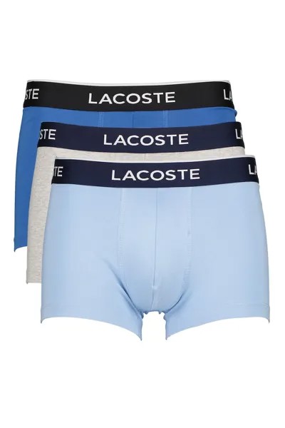 Боксеры с логотипом - 3 пары Lacoste, синий