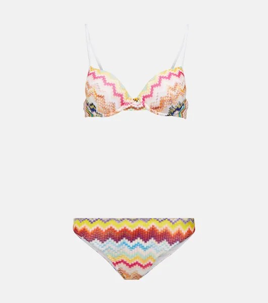 Полосатое бикини из ткани ламе Missoni, разноцветный
