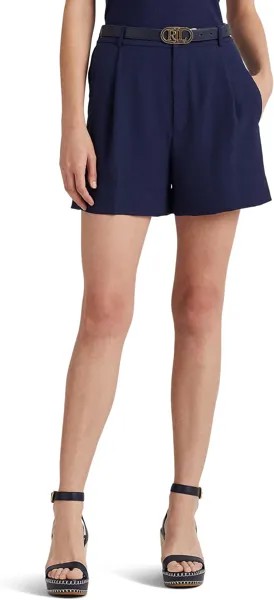 Плиссированные шорты из жоржета LAUREN Ralph Lauren, цвет French Navy