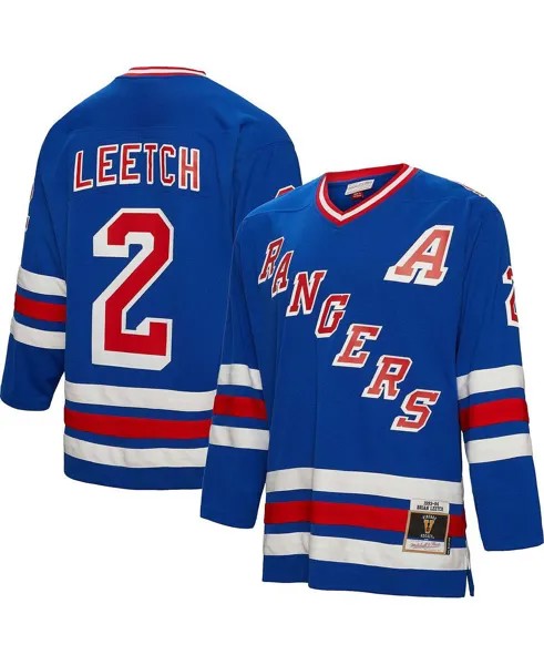 Мужская синяя майка игрока Брайана Лича Нью-Йорк Рейнджерс 1993 Blue Line Mitchell & Ness