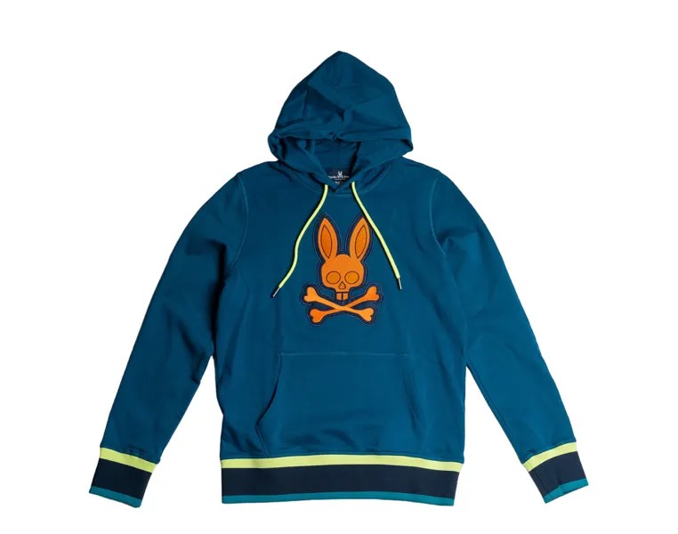 Твиловая толстовка Psycho Bunny Corby с логотипом Midnight Ocean Blue B6H210Q1FT-MNA, синий