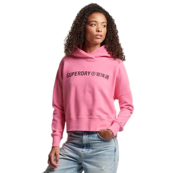 Худи Superdry Code Core Sport Crop Box, розовый