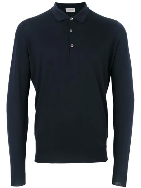 John Smedley трикотажное поло 'Belper', синий
