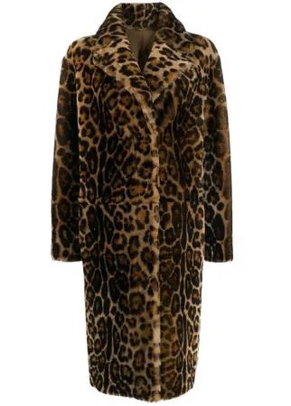 Liska однобортное пальто с леопардовым принтом
