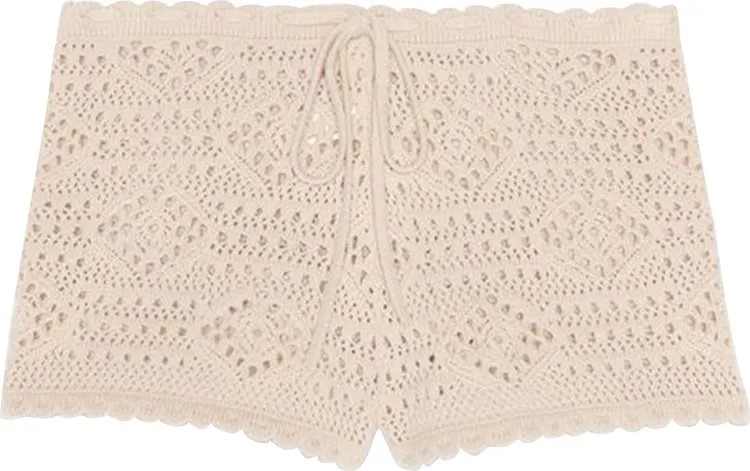 Шорты Saint Laurent Low Waisted Crochet Shorts 'Naturel', кремовый