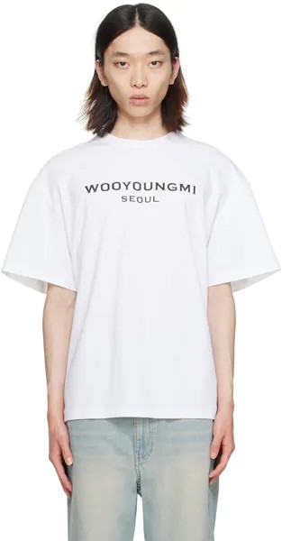 Белая футболка с принтом Wooyoungmi, цвет White