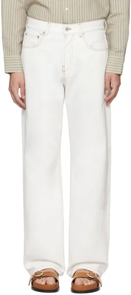 Кремового цвета джинсы Les Classiques 'Le de-Nîmes Droit' Jacquemus, цвет Off-white/Tabac
