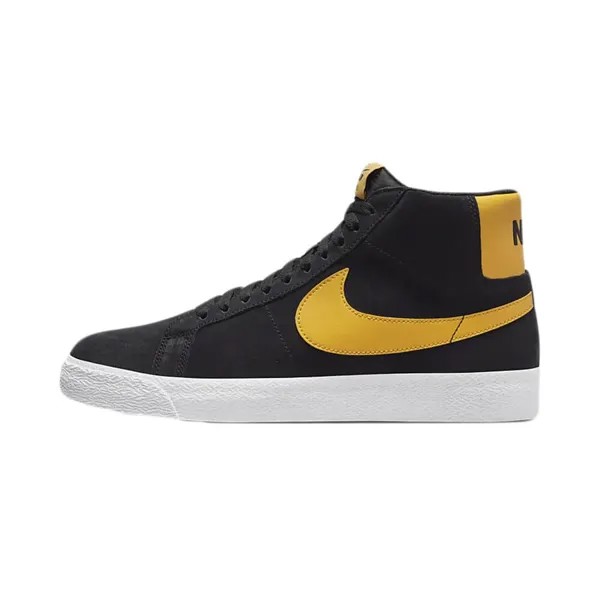 Скейтерские кеды Nike SB Zoom Blazer Mid, чёрный/жёлтый