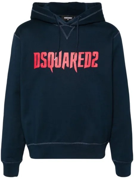 Dsquared2 dSQUARED2 Cool Fit хлопковая толстовка с капюшоном, синий
