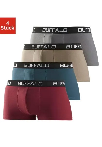 Боксеры Buffalo (4 шт.) хипстерской формы с контрастным поясом, серый