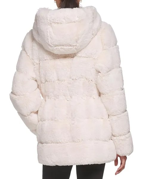 Куртка DKNY Zip Front Faux Fur Jacket, цвет Sea Salt