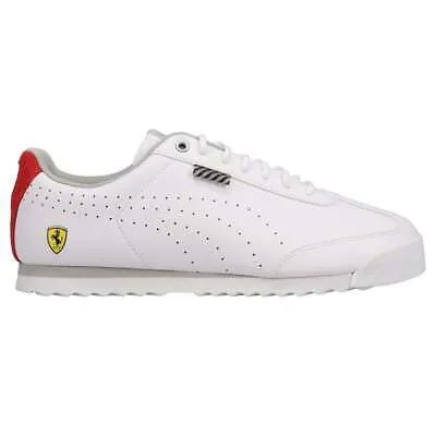 Puma Ferrari Roma Via Perforated Lace Up Mens White Sneakers Повседневная обувь 30703
