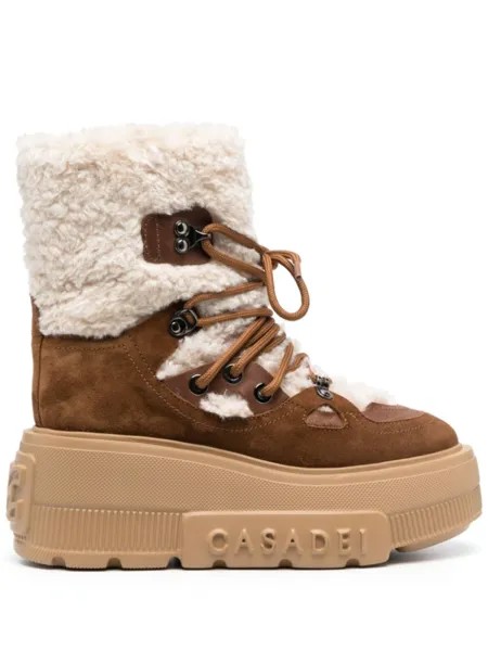 Casadei сапоги на шнуровке, коричневый
