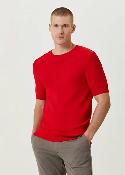 Красный свитер с коротким рукавом в полоску Network